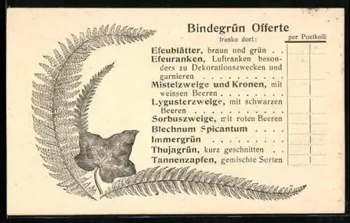 AK Reklame für die Gärtnerei Zur Flora von E. Klos in Gönningen