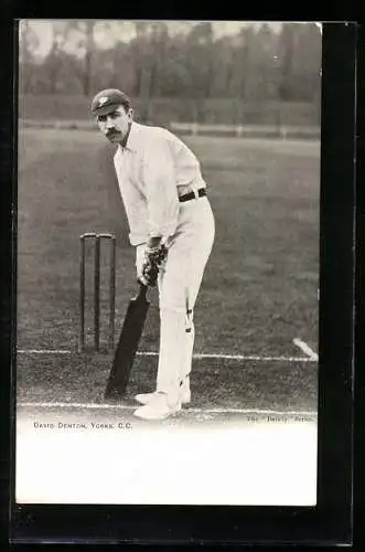 AK David Denton, Yorks. C. C. beim Cricket