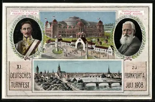 AK Frankfurt a. M., XI. Deutsches Turnfest 1908, Kronprinz Friedrich Wilhelm