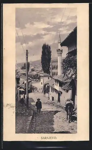 AK Sarajevo, Strassenpartie den Hügel hinab