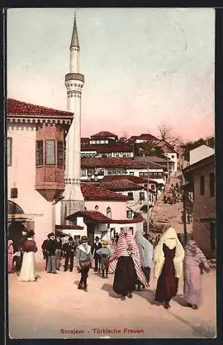 AK Sarajewo, Türkische Frauen mit Minarett