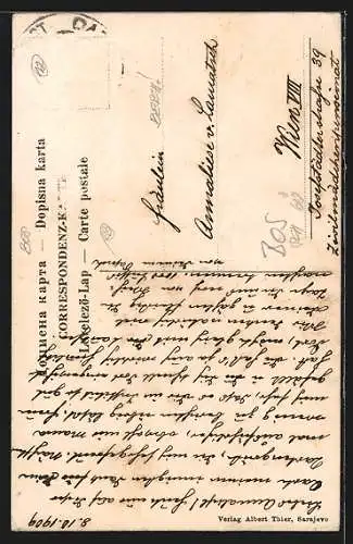 AK Sarajewo, Badende Pferde in der Miljacka