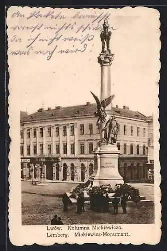 AK Lwow / Lemberg, Mickiewicz-Monument