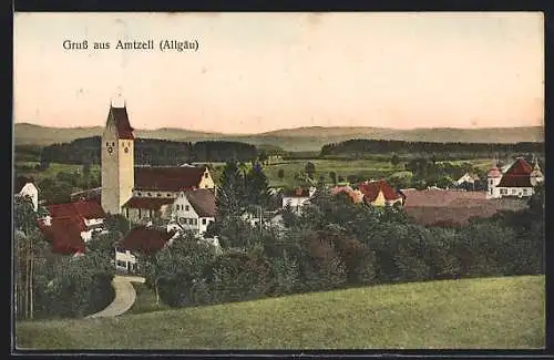 AK Amtzell /Allgäu, Ortsansicht aus der Vogelschau