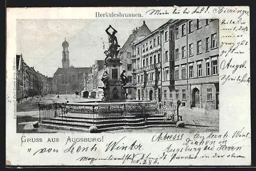AK Augsburg, Partie am Herkulesbrunnen