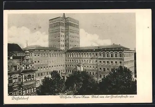 AK Düsseldorf, Wilhelm Marx-Haus, Blick von der Grabenstrasse aus