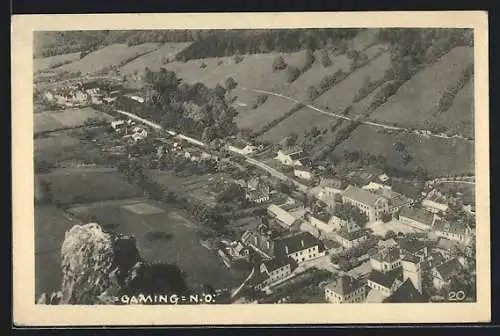 AK Gaming /N. Ö., Ortsansicht aus der Vogelschau