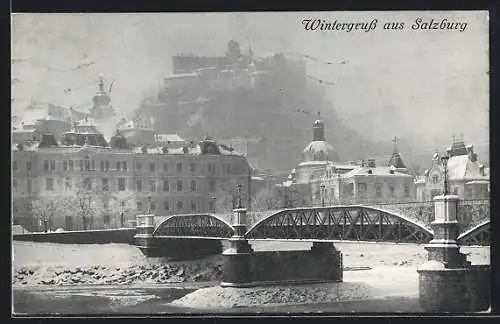 AK Salzburg, Flusspartie im Schnee