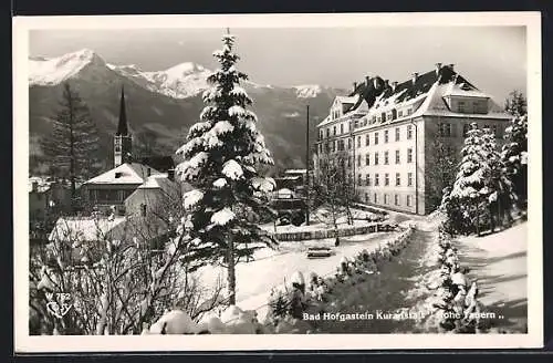 AK Bad Hofgastein, Kuranstalt Hohe Tauern im Schnee