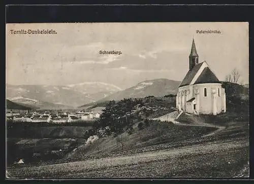 AK Ternitz-Dunkelstein, Teilansicht von der Peterskirche