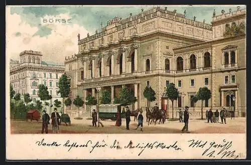 Lithographie Wien, Blick auf die Börse