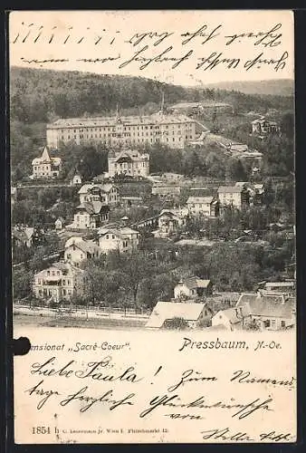 AK Pressbaum /N.-Ö., Blick auf das Pensionat Sacré-Coeur