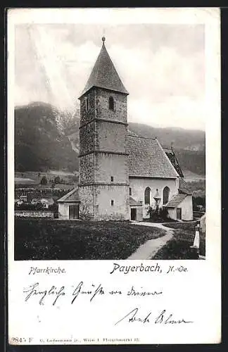AK Payerbach /N.-Ö., Blick auf die Pfarrkirche