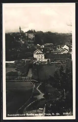 AK Raabs an der Thaya, Ortsansicht mit Flusspartie