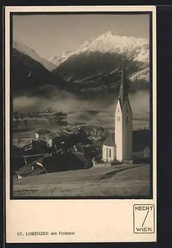 AK St. Lorenzen, Ortsansicht mit Kirche