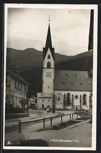 AK Kötschach, Blick zur Kirche