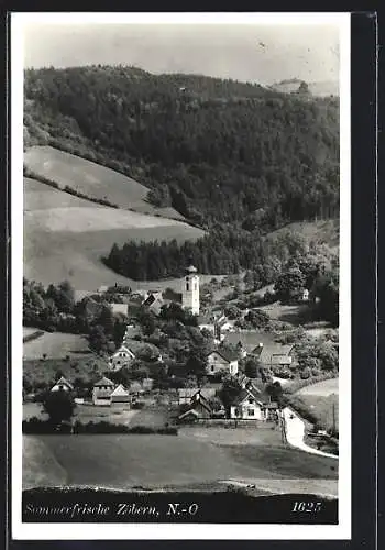 AK Zöbern /N.-Ö., Ortsansicht aus der Vogelschau