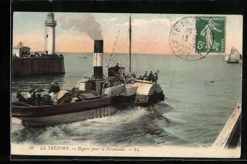 AK Le Tréport, Départ pour la Promenade, Passagierschiff La Picardie