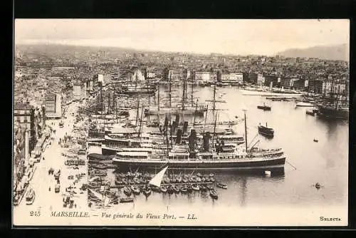 AK Marseille, Vue générale du Vieux Port
