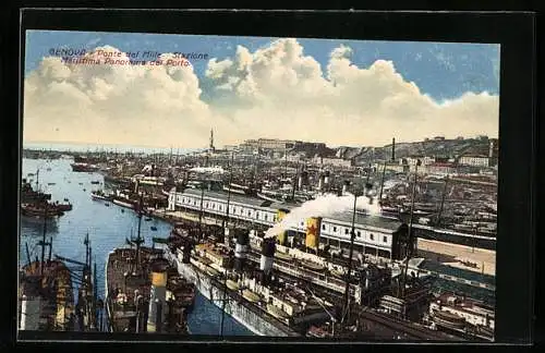 AK Genova, Ponte del Mille, Stazione Marittima Panorama del Porto