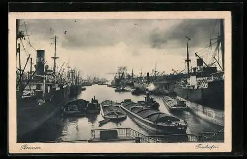 AK Bremen, Blick auf den Freihafen