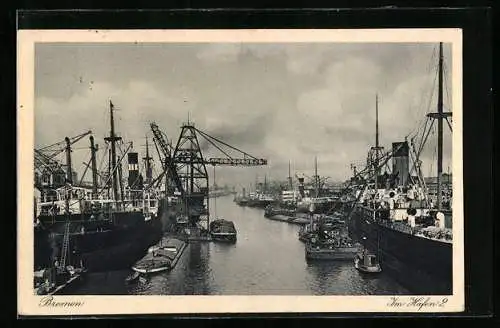 AK Bremen, Blick auf den Hafen