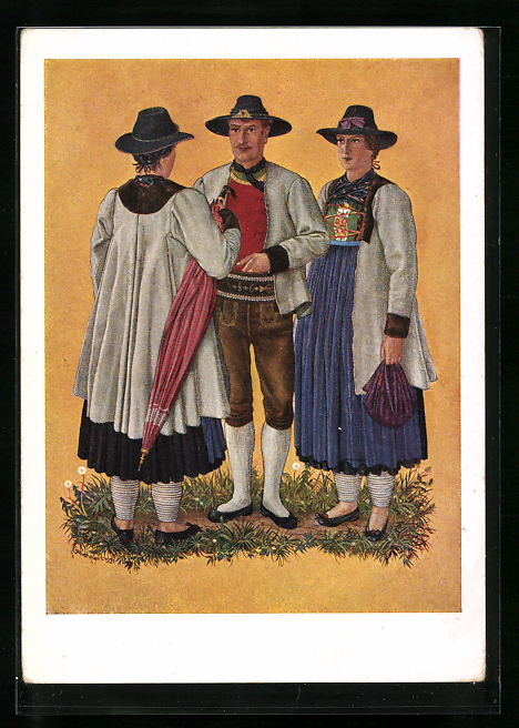 KünstlerAK Alpbach /Tirol, Ein Mann und zwei... oldhting.de