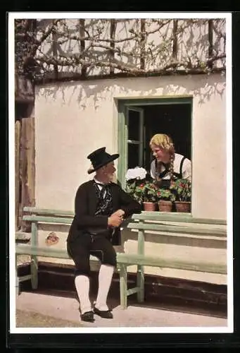 AK Tiroler Landestrachten, Paar aus Ausserfern