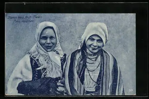 AK Zwei polnische Mädchen in Tracht