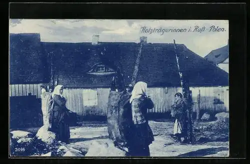 AK Holzträgerinnen in Russ.-Polen