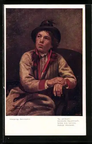 Künstler-AK Wladyslaw Swierzynski: Galizische Bauerntracht