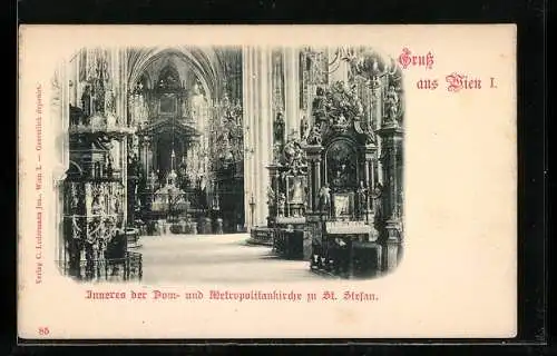 AK Wien, Inneres der Dom- und Metropolitankirche zu St. Stefan