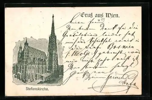 AK Wien, Blick auf die Stefanskirche