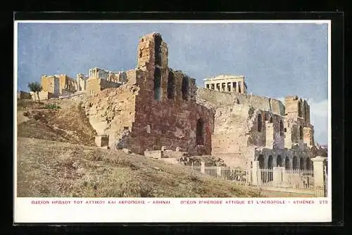 AK Athènes, Odéon D`Herode Attique et L`Acropole