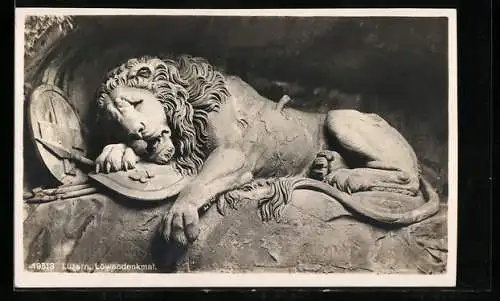 AK Luzern, Motiv vom Löwendenkmal