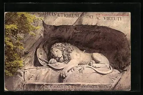 AK Luzern, Löwendenkmal von Nahmen