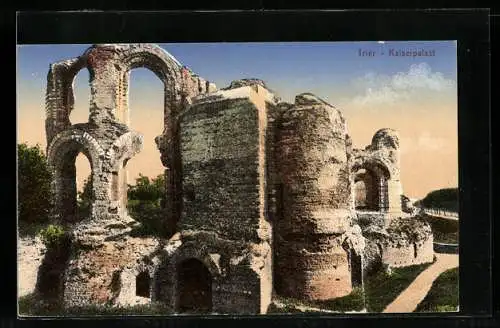 AK Trier, Kaiserpalast unter blauem Himmel