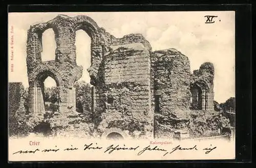 AK Trier, Kaiserpalast im Sonnenschein