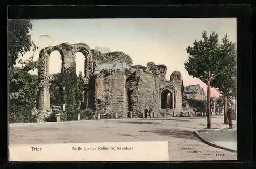 AK Trier, Partie an der Ruine Kaiserpalast