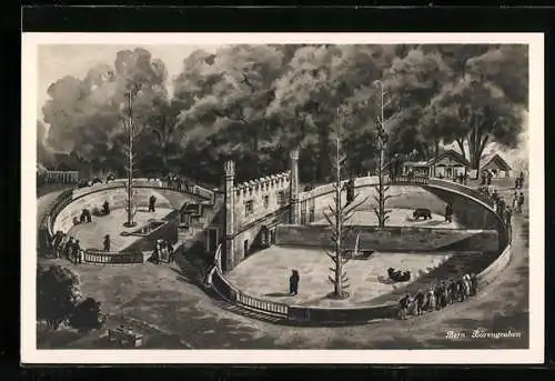 Künstler-AK Berne, La Fosse aux Ours