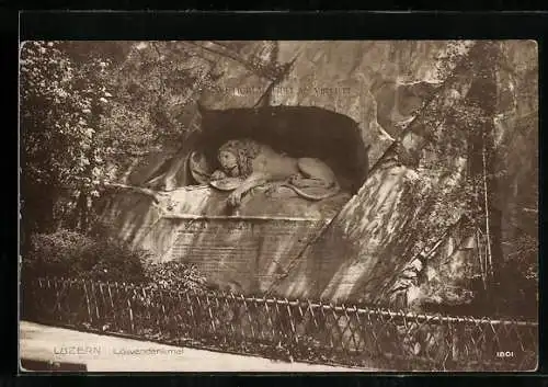 AK Luzern, Partie am Löwendenkmal