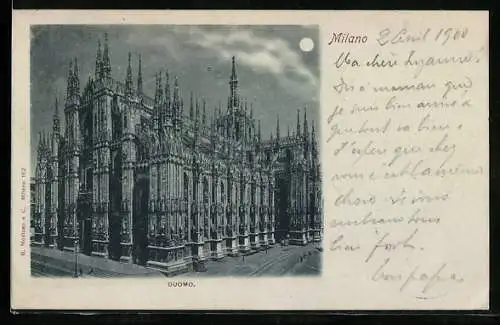 Mondschein-AK Milano, Duomo