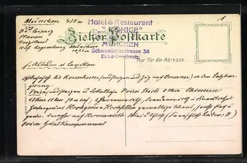 AK München, Blick auf die Frauenkirche