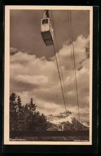 AK Zugspitze, Zugspitzbahn in Fahrt