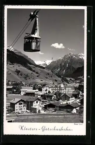 AK Klosters, Gotschnabahn mit Blick auf die Silvrettagruppe