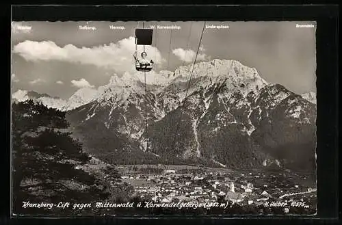 AK Mittenwald, Kranzberg-Lift und Karwendelgebirge