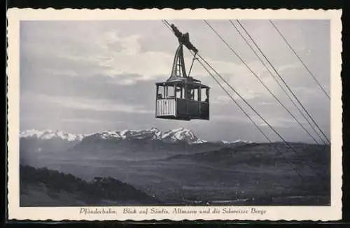 AK Pfänderbahn, Blick auf Säntis, Altmann und die Schweizer Berge