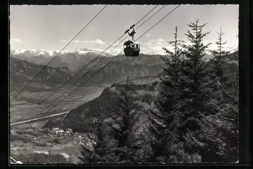 AK Bad Ragaz, Bergbahn nach Piz Sol mit Blick ins Bündnerland
