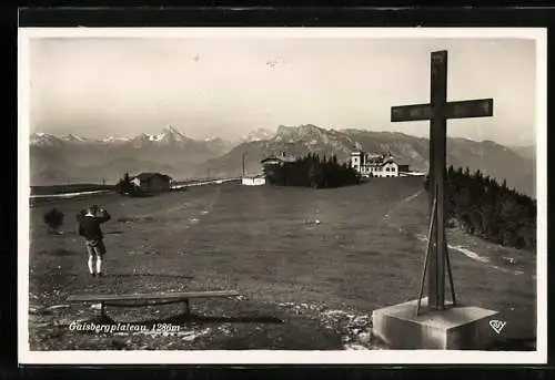 AK Gipfelkreuz am Gaisbergplateau mit Watzmann und Untersberg