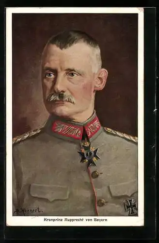 Künstler-AK Porträt von Kronprinz Rupprecht von Bayern
